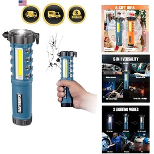 Notfall Auto Taschenlampe mit Gurtschneider Fensterbrecher LED Arbeitsleuchte F... - Bild 1 von 8