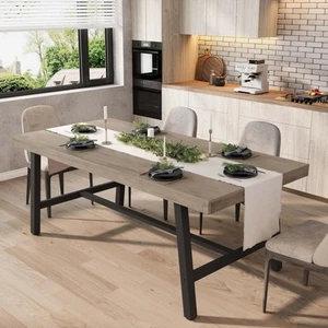 GarveeHome Industrial Dining Table for 6-8 People, 70.87" Long Wooden Kitchen... - Picture 1 of 8