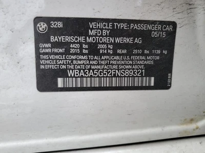 Used Left Curtain Air Bag fits: 2015 Bmw 328I driver roof Sdn Left Grade A - Image 1 of 4