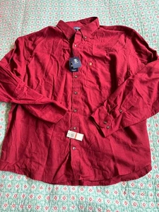 Camisa de Vestir Izod Para Hombres 3XLT Abotonada Cuello Granate Franela Stratton Nueva con Etiquetas - Imagen 1 de 6