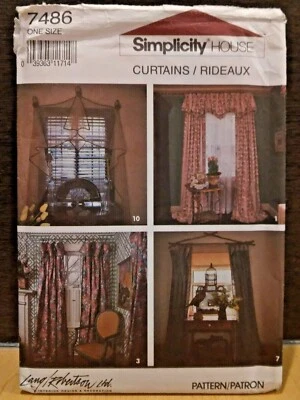 Simplicity Sewing Patterns 7486 for Curtains Valance Uncut/ Unopen One Size Vtg - Image 1 of 4