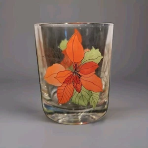 8 Block Goertzen Christmas Poinsettia Old Fashioned Tumblers 8oz Portugal - Picture 1 of 11