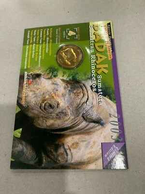 Malaysia education coin 2003 animal #4 Badak Sumatran Rhinoceros - Image 1 of 2