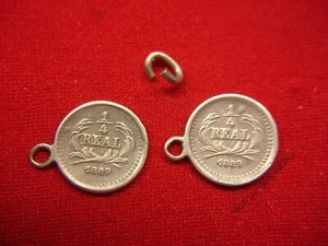 1889 G GUATEMALA 1/4 ECHT - 2 KLEINE SILBERMÜNZEN AUS ARMBAND - Bild 1 von 4