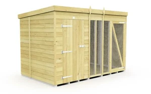 Dog Kennel & Run 10ft x 6ft *Full 6ft Height* Pressure Treated Tanalised Timber - Picture 1 of 8