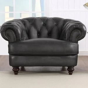 Hydeline Newport Top Grain Leather Chair - Picture 1 of 19