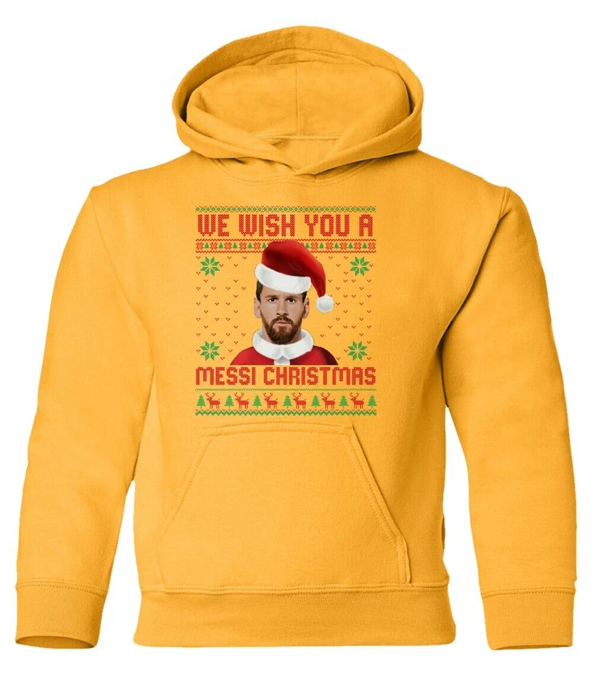 Camiseta de Navidad Messi | Suéter feo de fútbol navideño sudadera con capucha juvenil Foto 1 de 1