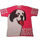 T-shirt années 1990 Big Dog Big Print rose vif XL