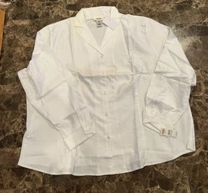 Talbots Womens sz 24W Plus Shirt 3/4 Sleeve Button-Down Solid White Cotton - Picture 1 of 15