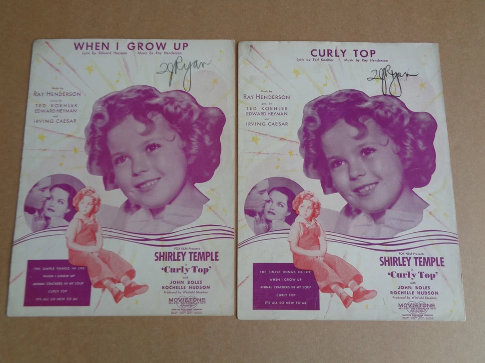 Shirley Temple - Curly Top - Lot of 2 1933 US film music sheets - Image 1 of 1