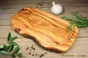 Brotzeitbrett aus Olivenholz mit Saftrille 30 cm Schneidebrett handgefertigt - Bild 1 von 4