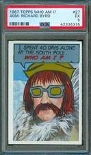 1967 Topps Who Am I ADM. RICHARD BYRD Trading Card Unscratched #27 PSA 5