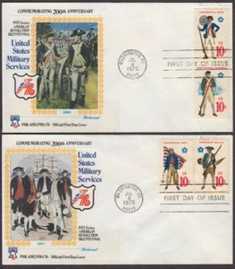 1975 Bicentennial Military Services Sc 1568a 1565 to 1568 Fleetwood cachets (H2 - Picture 1 of 2
