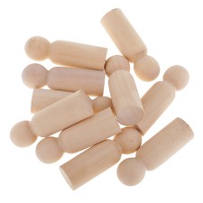 10x Wood Peg Dolls Wooden Figure Mini People Body DIY Painting Craft 63x20mm