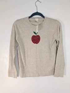 J.Crew Kids Sequin Apple Teddie Sweater Size XL 12-14 NWT First Day of School - Picture 1 of 9