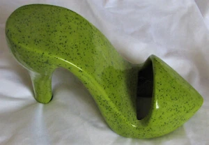 Emerald Green Ceramic Glazed High Heel Shoe SmartPhone Phone / Tablet Holder NEW - Picture 1 of 5