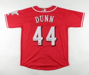 ADAM DUNN SIGNED ON-FIELD STYLE REDS JERSEY INSCRIBED "REDS HOF '18" PSA COA - Picture 1 of 4