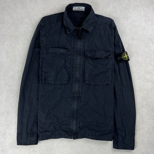 Stone Island sovracamicia full zip blu navy giacca cappotto medio 2774