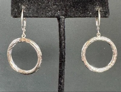 BRINCOS DE ARGOLA DE OURO BRANCO 14K JCM - Imagem 1 de 4