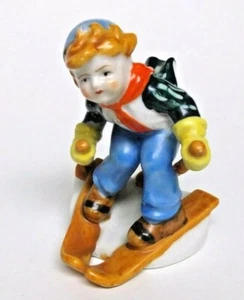 Vintage Skifahrer Junge Figur Made in Occupied Japan - Bild 1 von 7