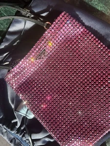 Prada Crystal Flat Mini Tote Bag Pink Rosa NWOT $2850 - Picture 1 of 8