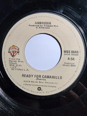 Ambrosia How Much I Feel / Ready For Camarillo Warner VG+ F15 Foto 1 de 2