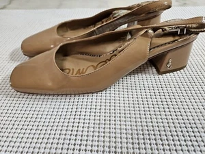 Sam Edelman Slingback Tamara Heel Low Block Business Square Toe Size 6 Leather - Picture 1 of 9