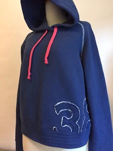 MARITHE FRANCOIS GIRBAUD Blue Hoodie Pull Over Sweatshirt Hood Size L Large - Picture 1 of 9