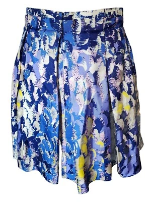 Talla 2, Falda Plisada Tibi New York 100% Seda Abstracta Acuarela Estampado Elegante Foto 1 de 4