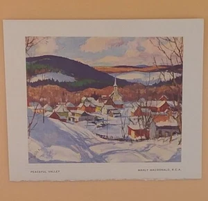 Vintage Christmas Card, 'Peaceful Valley' By Manly MacDonald - Used, Card #3 - Picture 1 of 3
