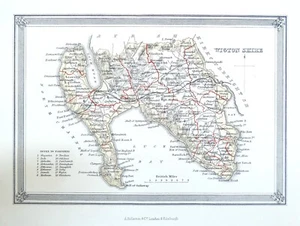 Antike Karte WIGTOWNSHIRE SCHOTTLAND Fullarton Original Handfarbe Lithographie 1868 - Bild 1 von 2