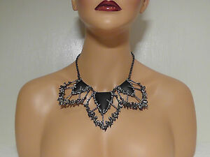 Alexis Bittar Cubist Lucite & Crystal Cluster Three-Station Necklace.*NEW*$595**
