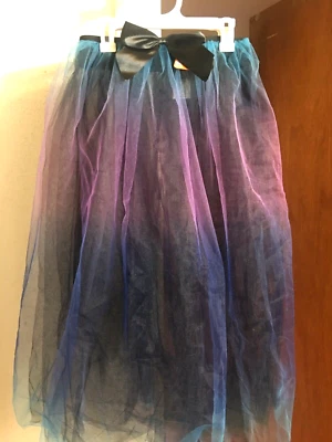 Disfraz Tutú Halloween Para Mujer Nuevo Con Etiquetas Claire's Ombre Aqua/Púrpura/Negro Falda Tul Foto 1 de 4