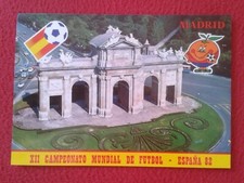 82 SPAIN FOOTBALL WORLD CHAMPIONSHIP POSTCARD ORANGE DOOR ALKALÁ MADRID...