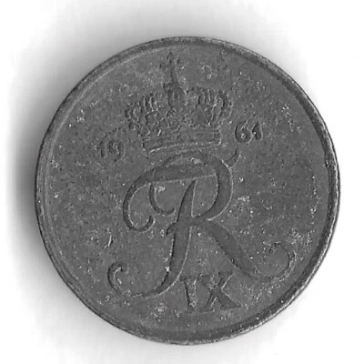 1961 Denmark 1 Ore Small World Coin - KM# 839 (b) - Image 1 of 2