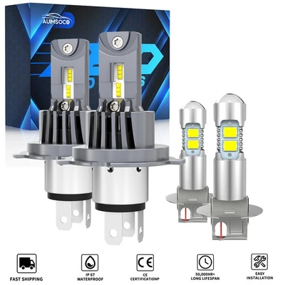 For 2001-2003 Mazda Protege Sedan 4-Door LED Headlight Hi Low Fog Light W/Fan - Image 1 of 4