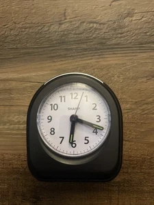 Sharp Quartz Analog Black Ascending Alarm Clock Battery Operated NO BOX - Picture 1 of 5