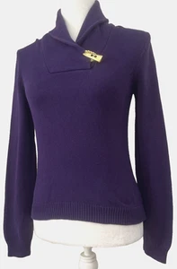 Lauren Ralph Lauren Damen Toggle Pullover Baumwolle Lila Petite P - Bild 1 von 8