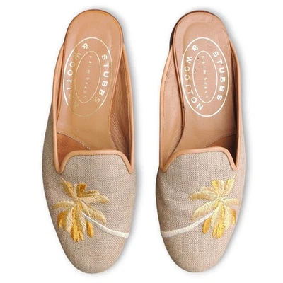 Mulas de palmera bordadas Stubbs & Wootton talla 6 Foto 1 de 4