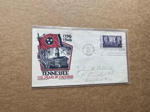 US 1946 FDC +Tennessee Statehood #935 +Staehle Iris-State-Flower-Capital Cachet - Picture 1 of 2