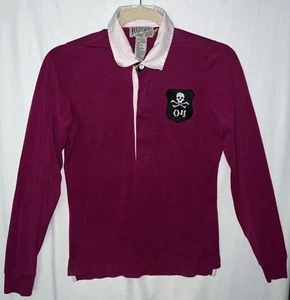 Ralph Lauren Shirt Boys Medium Pink Rugby VTG 2004 Long Sleeve Polo Crest Preppy - Picture 1 of 6
