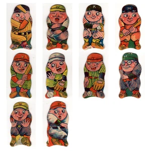 1940 Japanese Menko Die-cut Lot 10 Vintage Baseball Cards Baseball Card EX MLB - Bild 1 von 12