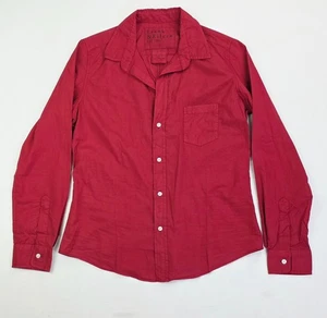 Camisa Frank and Eileen Talla Pequeña Para Hombres Rojo Barry Cuello en V Manga Larga Logo Algodón - Imagen 1 de 10
