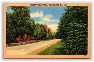 Postcard: VT 1953 Greetomgs From, Woodstock, Vermont - Posted - Picture 1 of 2