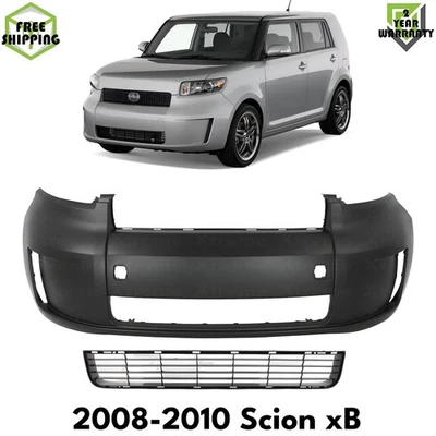 Front Bumper Cover Primed Plastic & Bumper Grille For 2008-2010 Scion xB Foto 1 de 4
