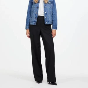 Madewell Pants Womens Pull-On Straight Drapey Twill Linen Blend Black XXS NEW - Picture 1 of 9