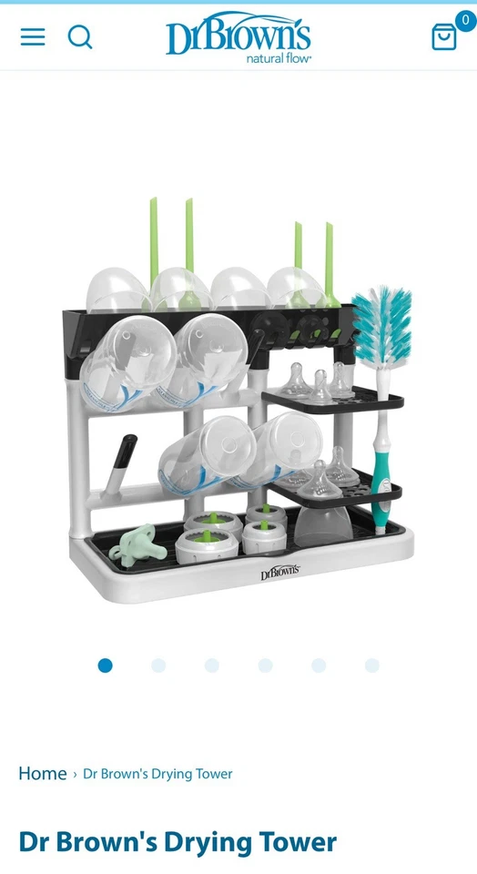 Dr. Brown's Drying Tower, Stand-Up Drying Rack, Countertop Baby Bottle Drying - Image 1 of 3