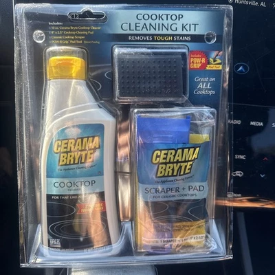 Cerama Bryte Cooktop Cleaner Kit 10 oz Heavy Duty Non Abrasive 4 Piece set - Image 1 of 2
