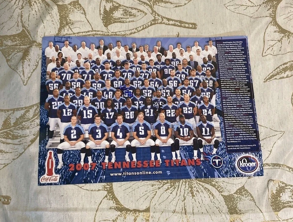 Tennessee Titans Team 8X10 2007 autografiado por Quinton Ganther y David Thornton Foto 1 de 4