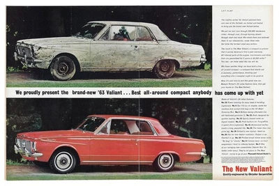 1962 2 page Print Ad for 1963 CHRYSLER VALIANT SIGNET "Best all-around compact" - Image 1 of 2